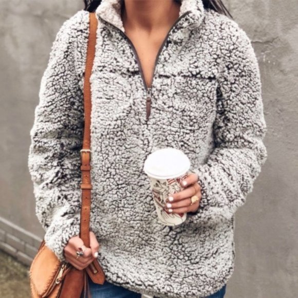 teddy fur long coat